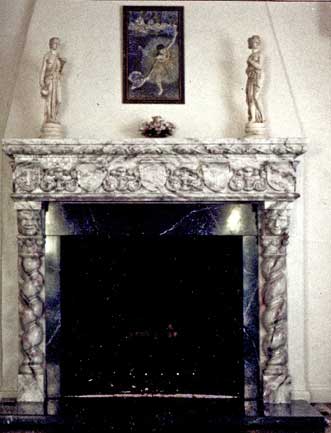 White and Red Faux Marble Fantasy